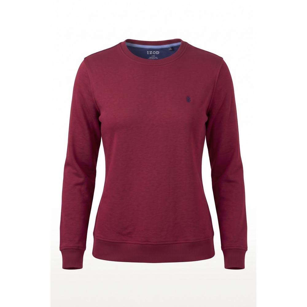 IZOD Advantage Performance Stretch Crewneck Sweatshirt Burgundy Red Large